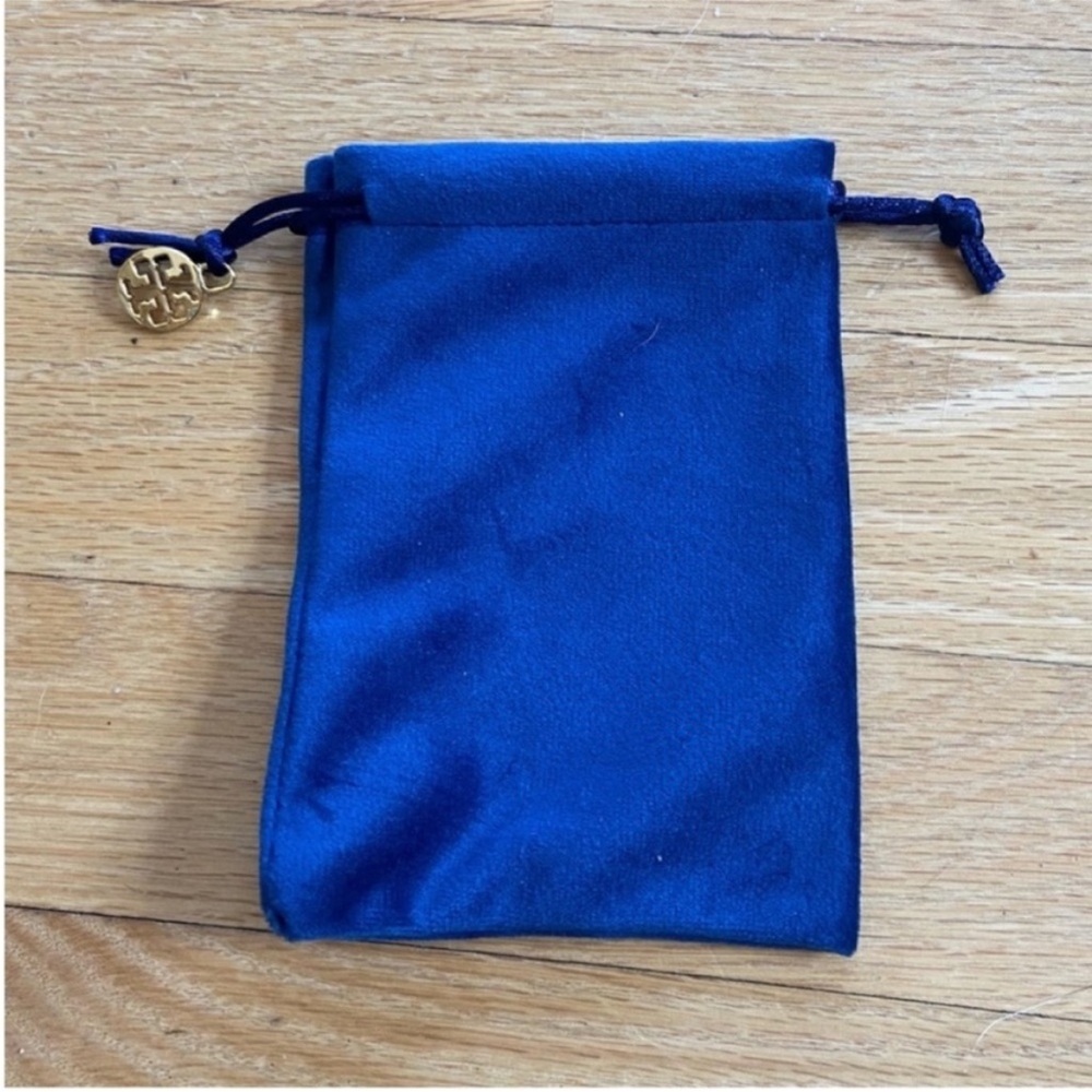 Tory Burch navy blue accessory pouch dust bag drawstring bag velvet velour